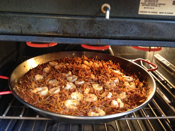 Broil the shimp until it turns pink