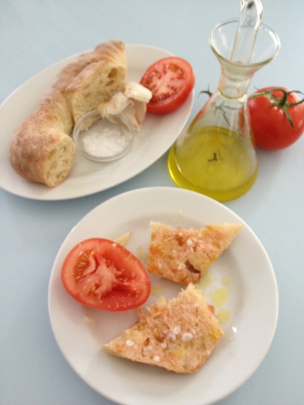 Prepared Tomato Rubbed Bread