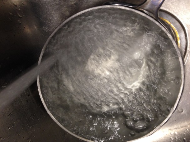 Eggs Under Running Cold Water