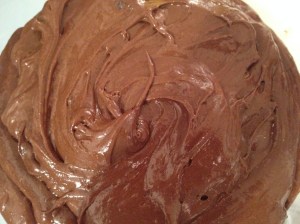 Cookie Batter with Egg, Chocolate and Flour Mixtures Blended
