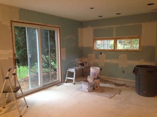 Dining, Desk and Door to Backyard